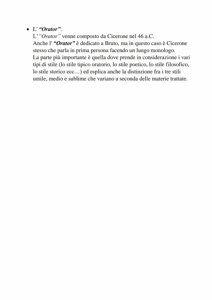 Cicerone
La vita
Marco Tullio Cicerone nasce ad Arpino, in provincia di Frosinone,
nel 106 a.C., e proviene da una famiglia dell'ordine eque