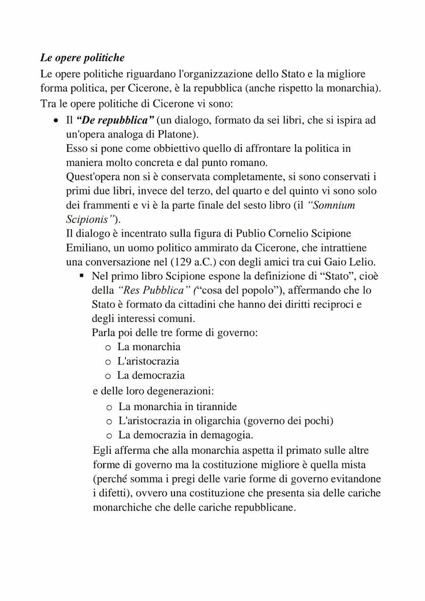 Cicerone
La vita
Marco Tullio Cicerone nasce ad Arpino, in provincia di Frosinone,
nel 106 a.C., e proviene da una famiglia dell'ordine eque