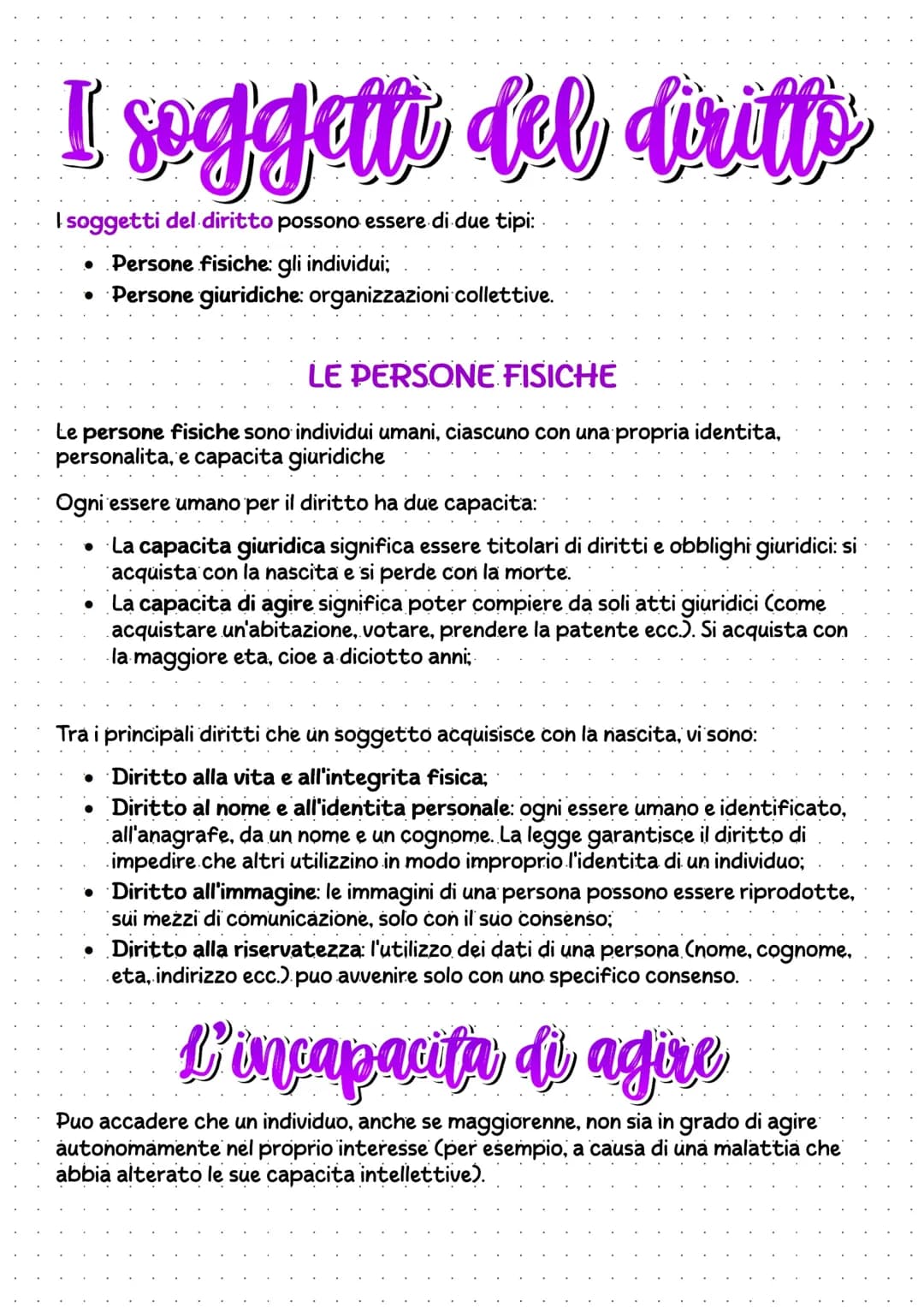 I SOGGETTI DEL DIRITTO