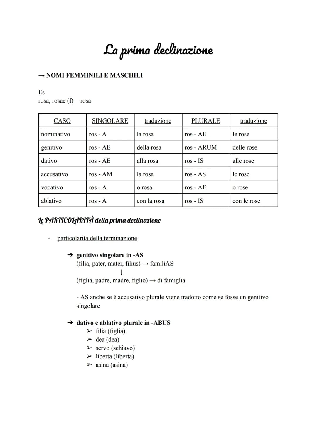 Declinazioni latine