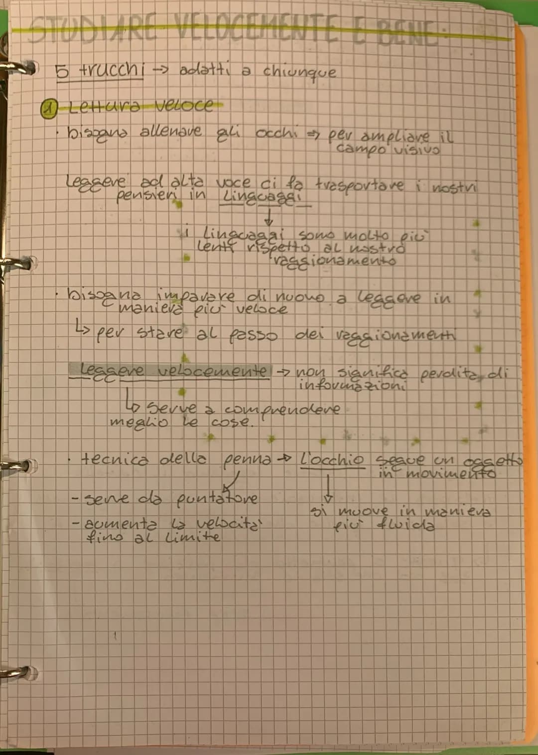 5 trucchi -> adatti a chiunque
Lettura veloce
bisogina allenave ali occhi
Leggere ad alta voce ci la trasportare i nostri
pensieri in Lingua