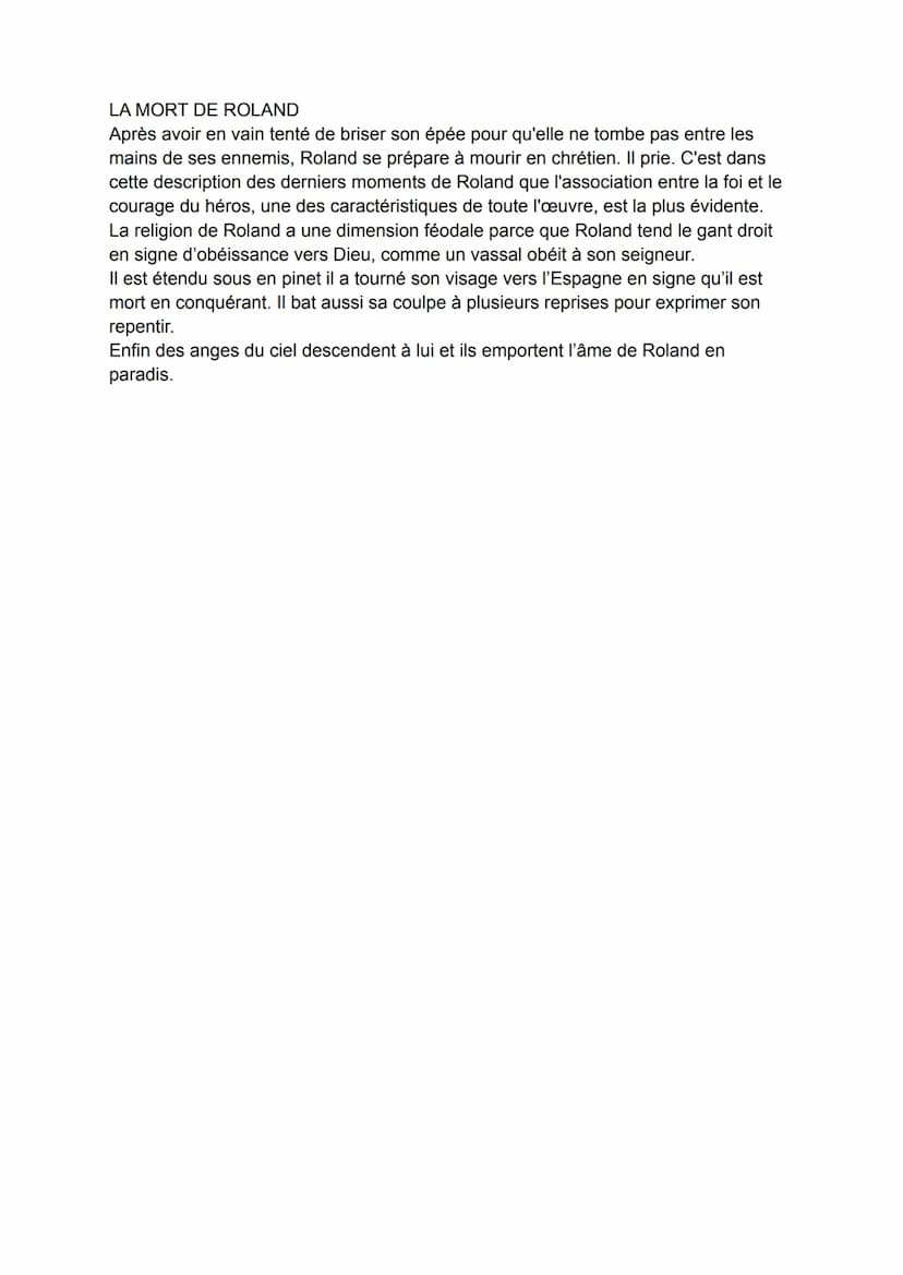ROLAND SONNE DU COR
INTRODUCTION
Ce texte est un extrait de la Chanson de Roland, épopée du XIIe siècle, qui glorifie
la figure mythique de 