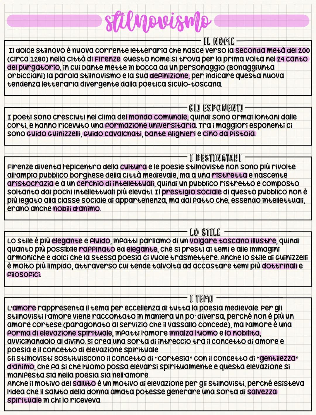 Introduzione allo Stilnovismo e ai Suoi Temi Principali