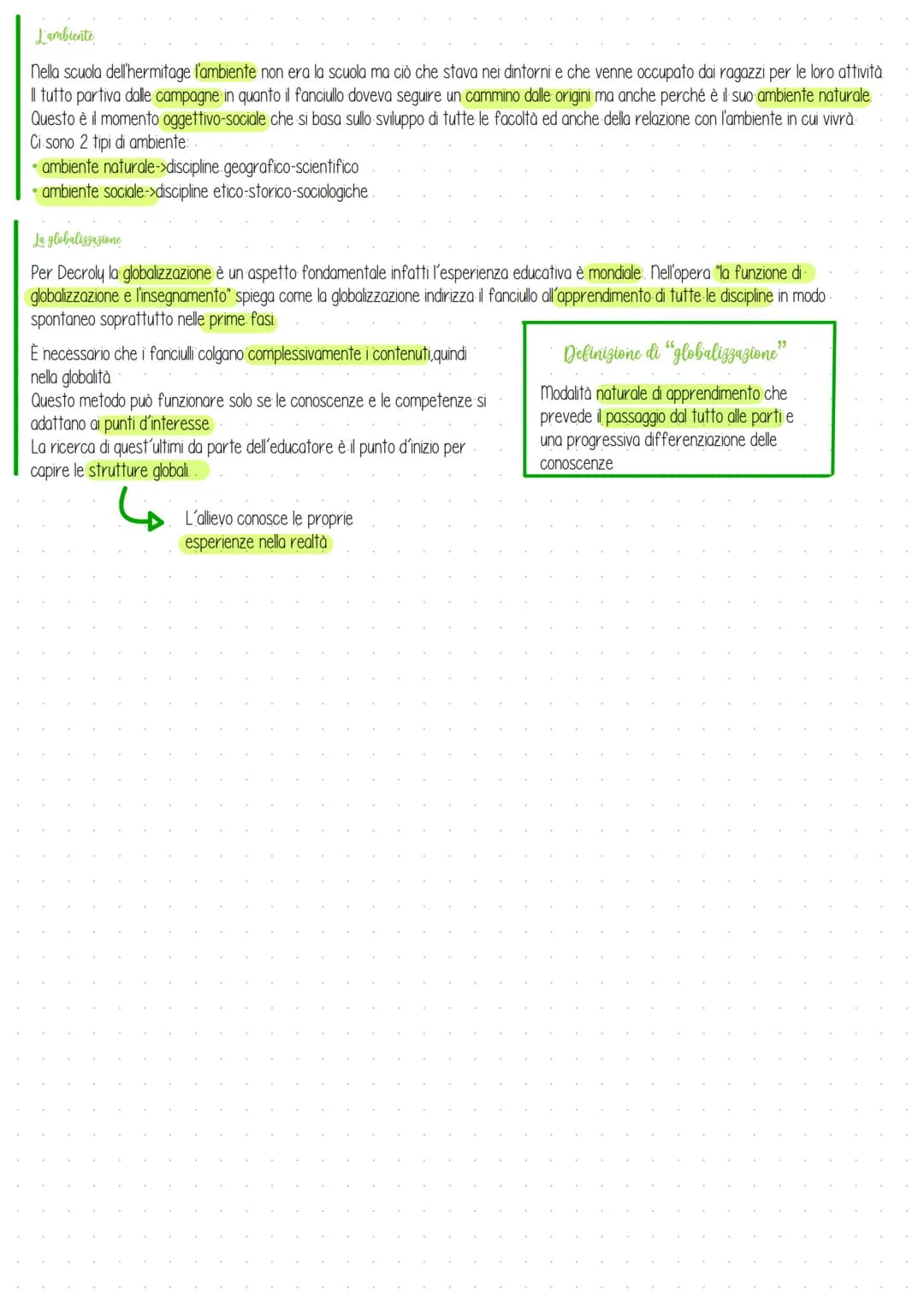 PEDAGOGIA
ID/SU PEDAGOGIA
L'Esperienza delle scuole nuove
Dopo l'industrializzazione, alla fine dell'800, si affermò la società borghese e c