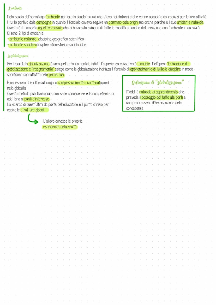 PEDAGOGIA
ID/SU PEDAGOGIA
L'Esperienza delle scuole nuove
Dopo l'industrializzazione, alla fine dell'800, si affermò la società borghese e c