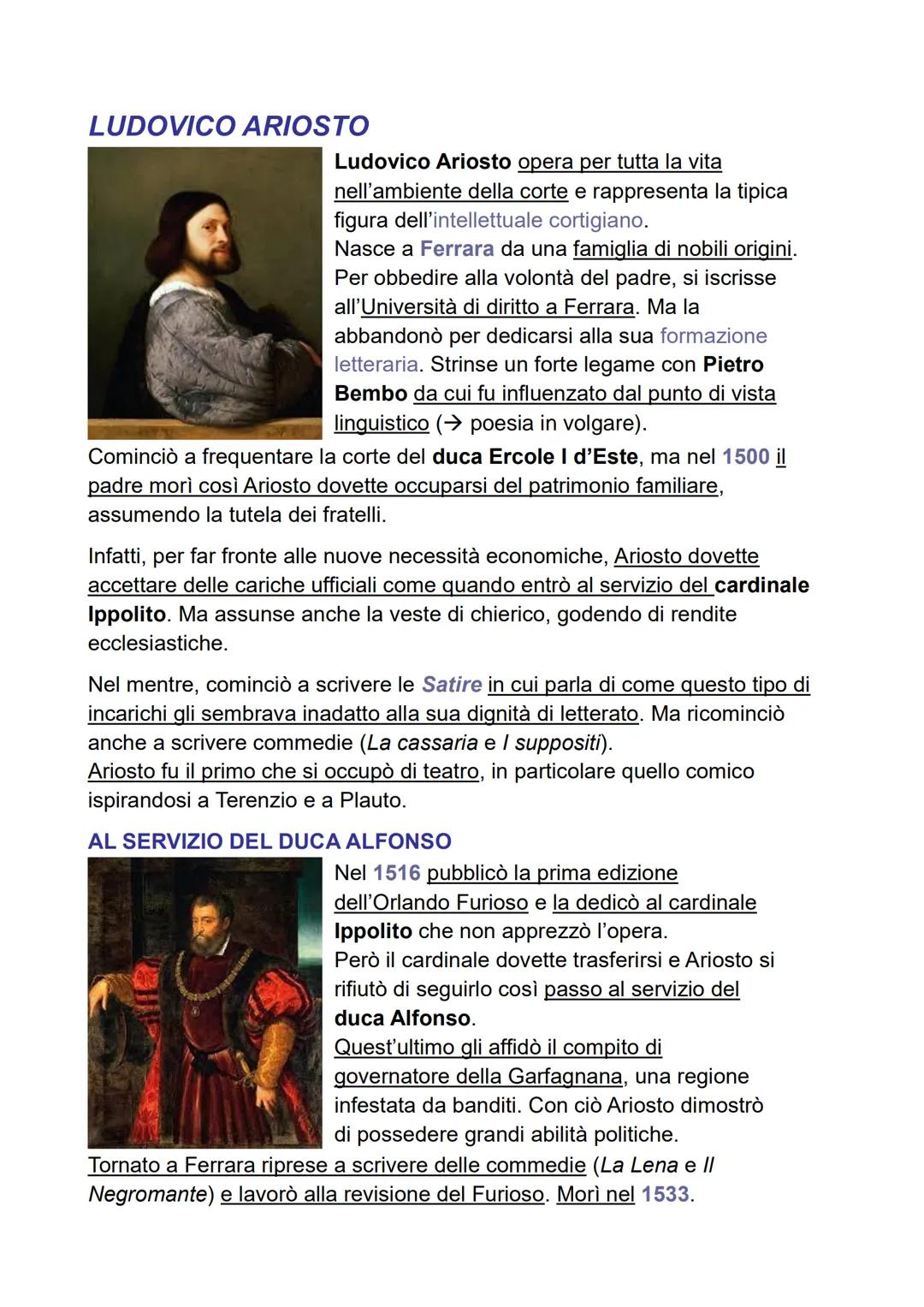 Ludovico Ariosto: Vita e Opere di un Genio del '500