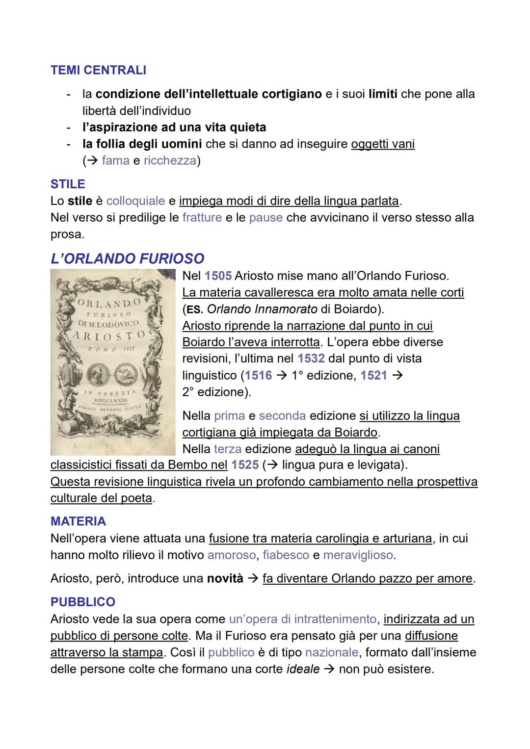 # LUDOVICO ARIOSTO

Ludovico Ariosto opera per tutta la vita
nell'ambiente della corte e rappresenta la tipica
figura dell'intellettuale cor