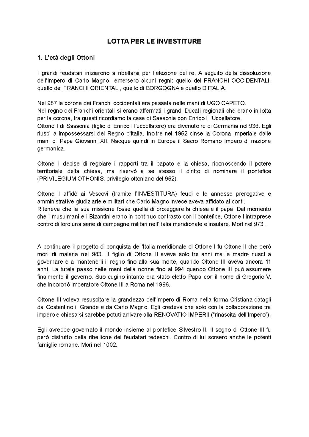 La Lotta per le Investiture nell'Età degli Ottoni