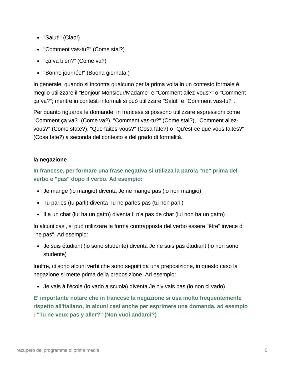recupero del programma di
prima media
libro 1
i numeri in francese:
0 - zéro
1 - un(e)
2- deux
3 - trois
4 - quatre
5-cinq
6 - six
7 - sept
