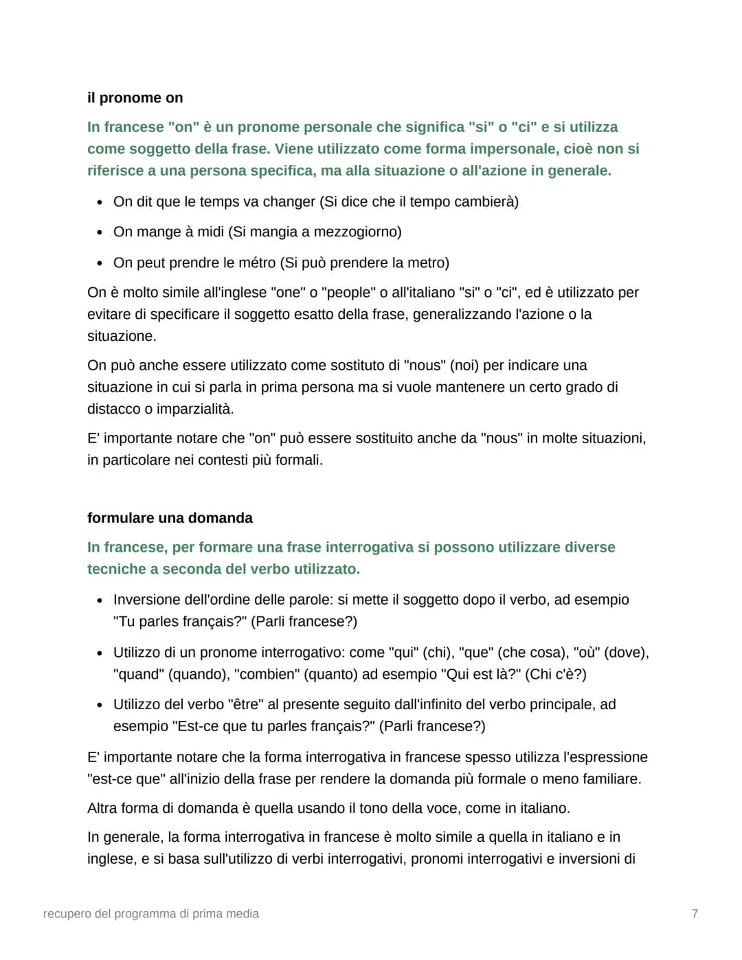recupero del programma di
prima media
libro 1
i numeri in francese:
0 - zéro
1 - un(e)
2- deux
3 - trois
4 - quatre
5-cinq
6 - six
7 - sept
