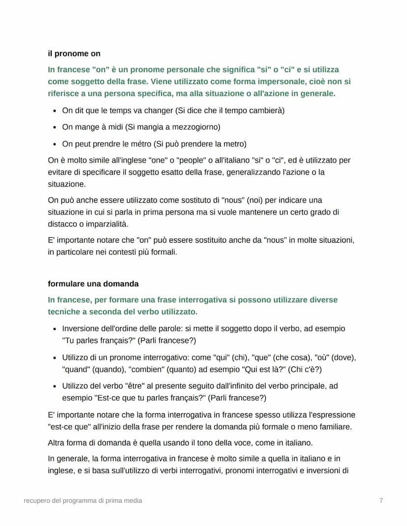 recupero del programma di
prima media
libro 1
i numeri in francese:
0 - zéro
1 - un(e)
2- deux
3 - trois
4 - quatre
5-cinq
6 - six
7 - sept

