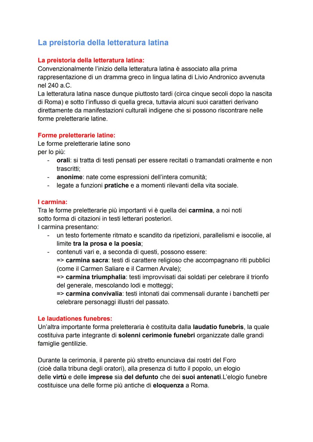 La preistoria della letteratura latina
La preistoria della letteratura latina:
Convenzionalmente l'inizio della letteratura latina è associa