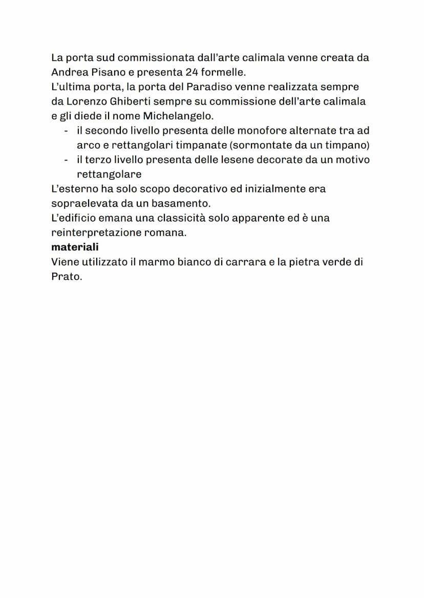 Battistero San Giovanni a Firenze
titolo
Battistero San Giovanni
datazione
XI-XII secolo, diventa il simbolo di Firenze (miglior esponente
d