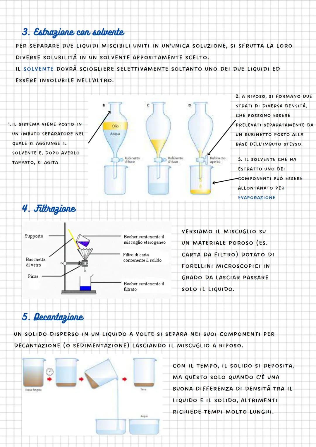 PER LE MISCELE OMOGENEE:
1. DISTILLAZIONE
2. CROMATOGRAFIA
3. ESTRAZIONE CON SOLLVENTE
Separazione delle miscele
SI PORTA LA
MISCELA
1. Dist