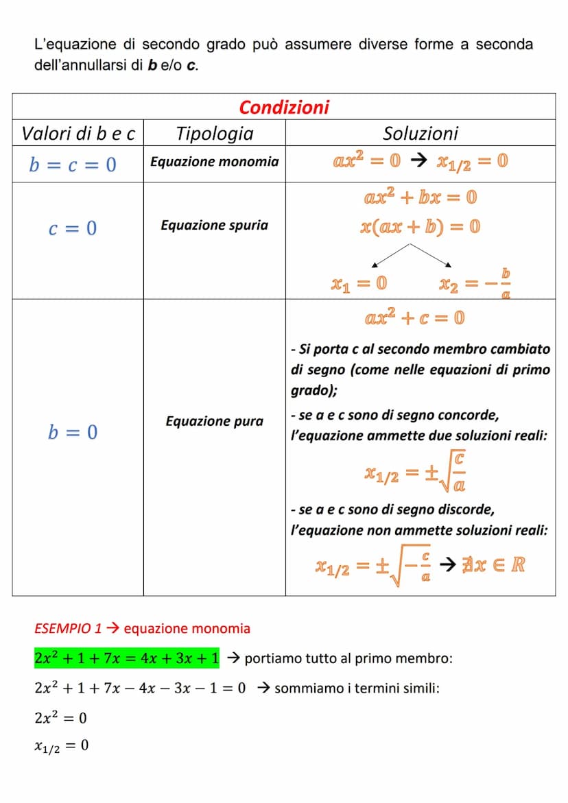 EQUAZIONI DI 2° GRADO
ax² + bx+c=0
Į
-b± √b² - 4ac
2a
L'equazione di secondo grado ammette soluzioni reali in relazione al
discriminante A (