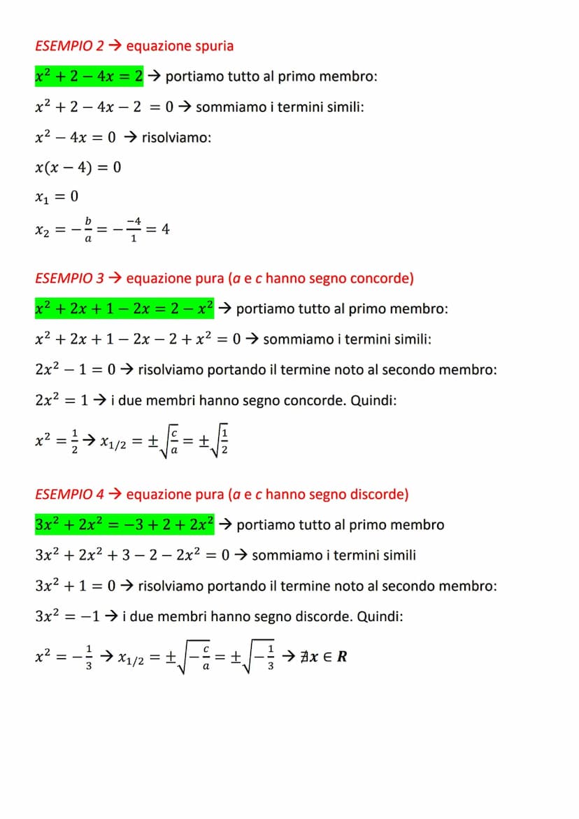 EQUAZIONI DI 2° GRADO
ax² + bx+c=0
Į
-b± √b² - 4ac
2a
L'equazione di secondo grado ammette soluzioni reali in relazione al
discriminante A (