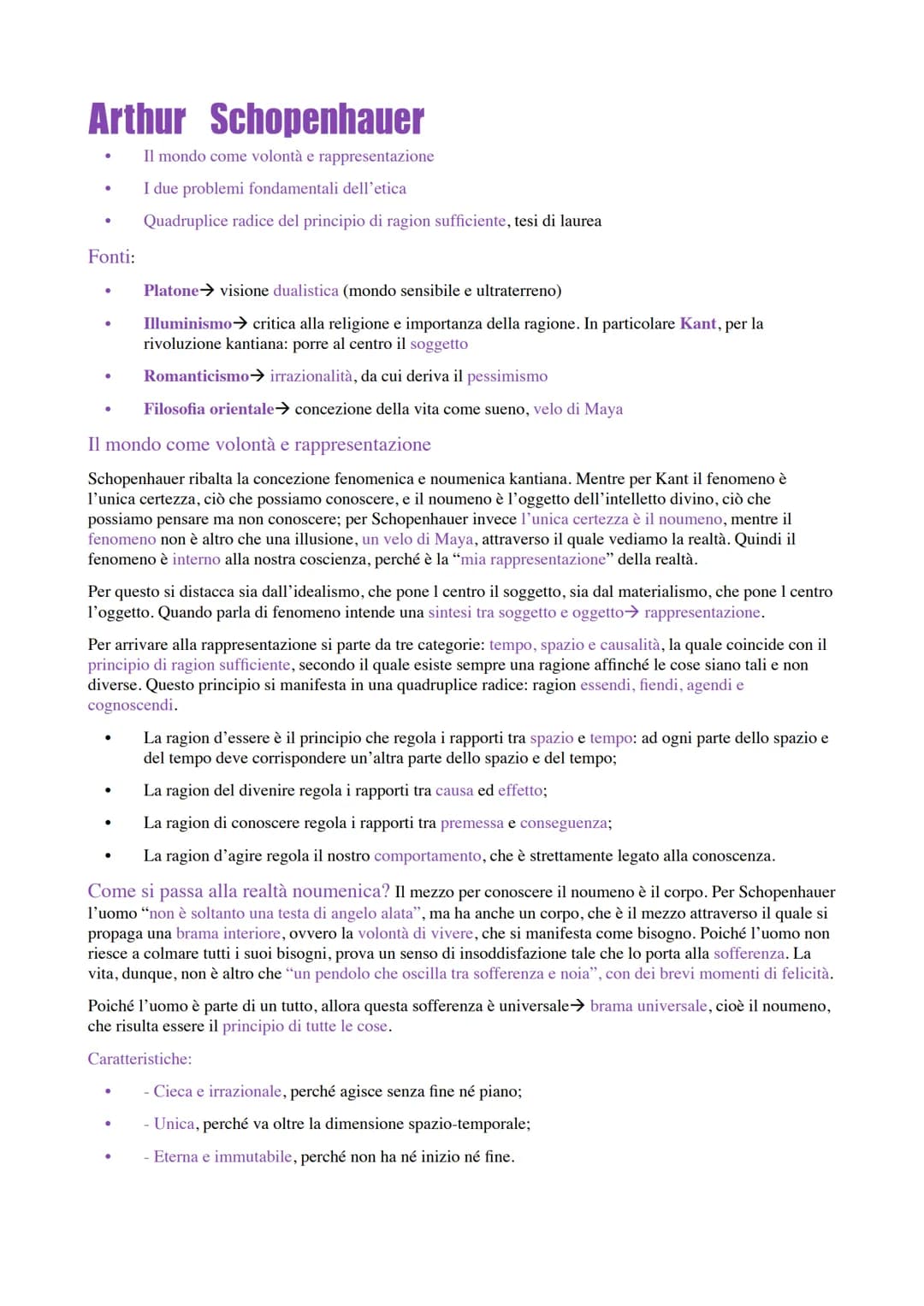 Arthur Schopenhauer
Il mondo come volontà e rappresentazione
I due problemi fondamentali dell'etica
Quadruplice radice del principio di ragi