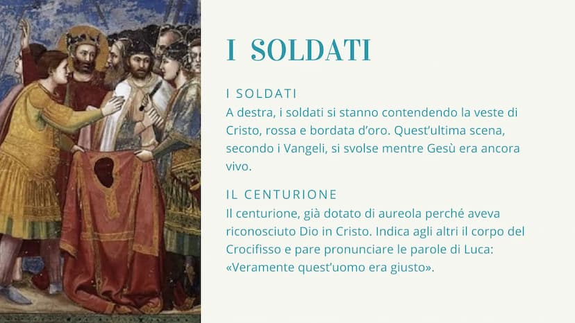 
<h2 id="descrizionedellopera">Descrizione dell'opera</h2>
<p>La Crocifissione degli Scrovegni è un affresco di dimensioni 200 x 185 cm, dip