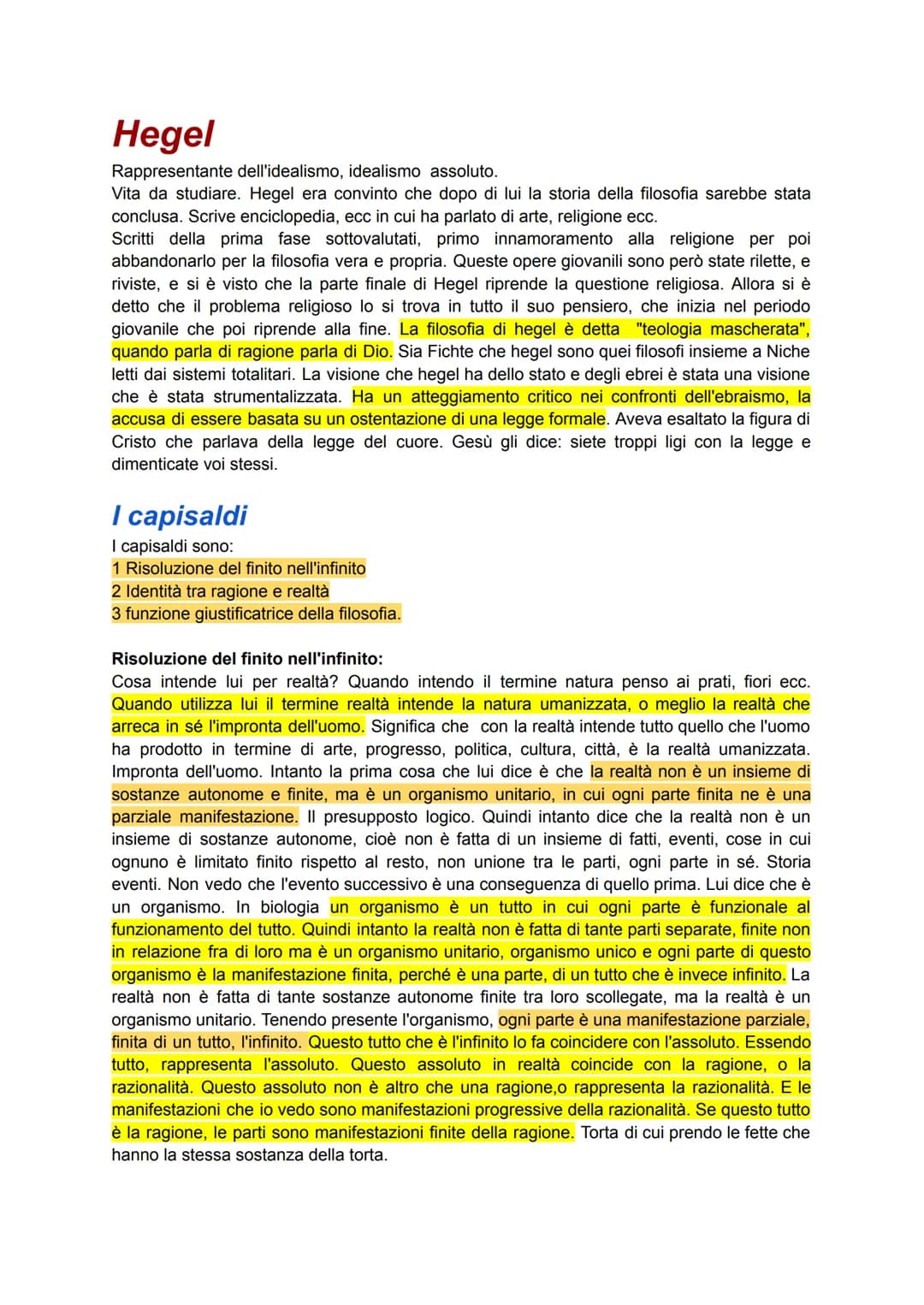 Hegel
Rappresentante dell'idealismo, idealismo assoluto.
Vita da studiare. Hegel era convinto che dopo di lui la storia della filosofia sare