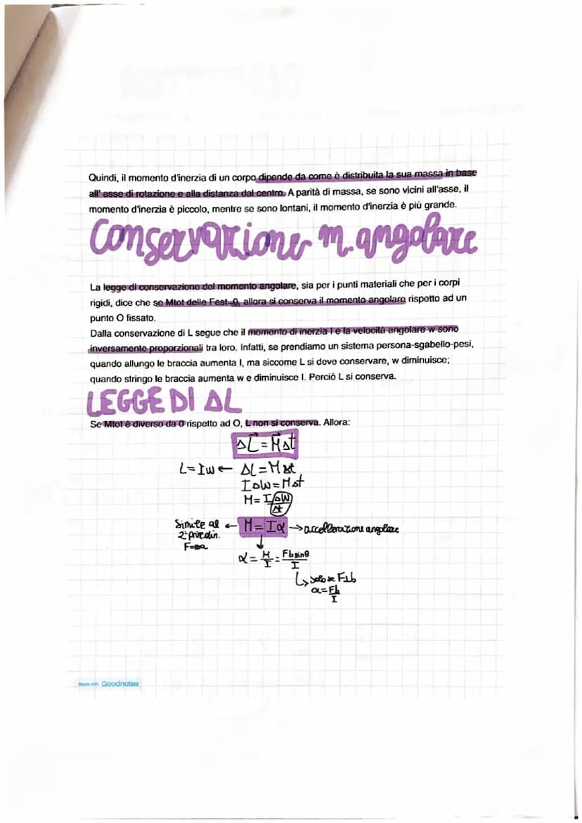 momento angolare
Nella fisica utilizziamo due principali modelli di riferimento per semplificare la realtà:
•
il punto materiale, che può so