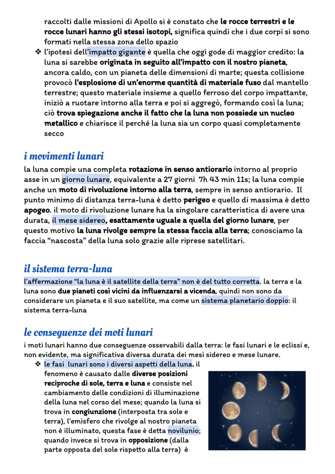 La luna
la luna è l'unico satellite naturale della terra ed è privo
di atmosfera e acqua liquida, quindi è privo di vita.
essa possiede una 