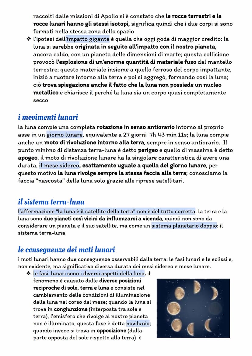 La luna
la luna è l'unico satellite naturale della terra ed è privo
di atmosfera e acqua liquida, quindi è privo di vita.
essa possiede una 