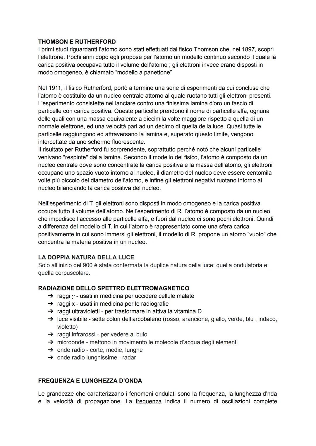 # THOMSON E RUTHERFORD

I primi studi riguardanti l'atomo sono stati effettuati dal fisico Thomson che, nel 1897, scopri
l'elettrone. Pochi 