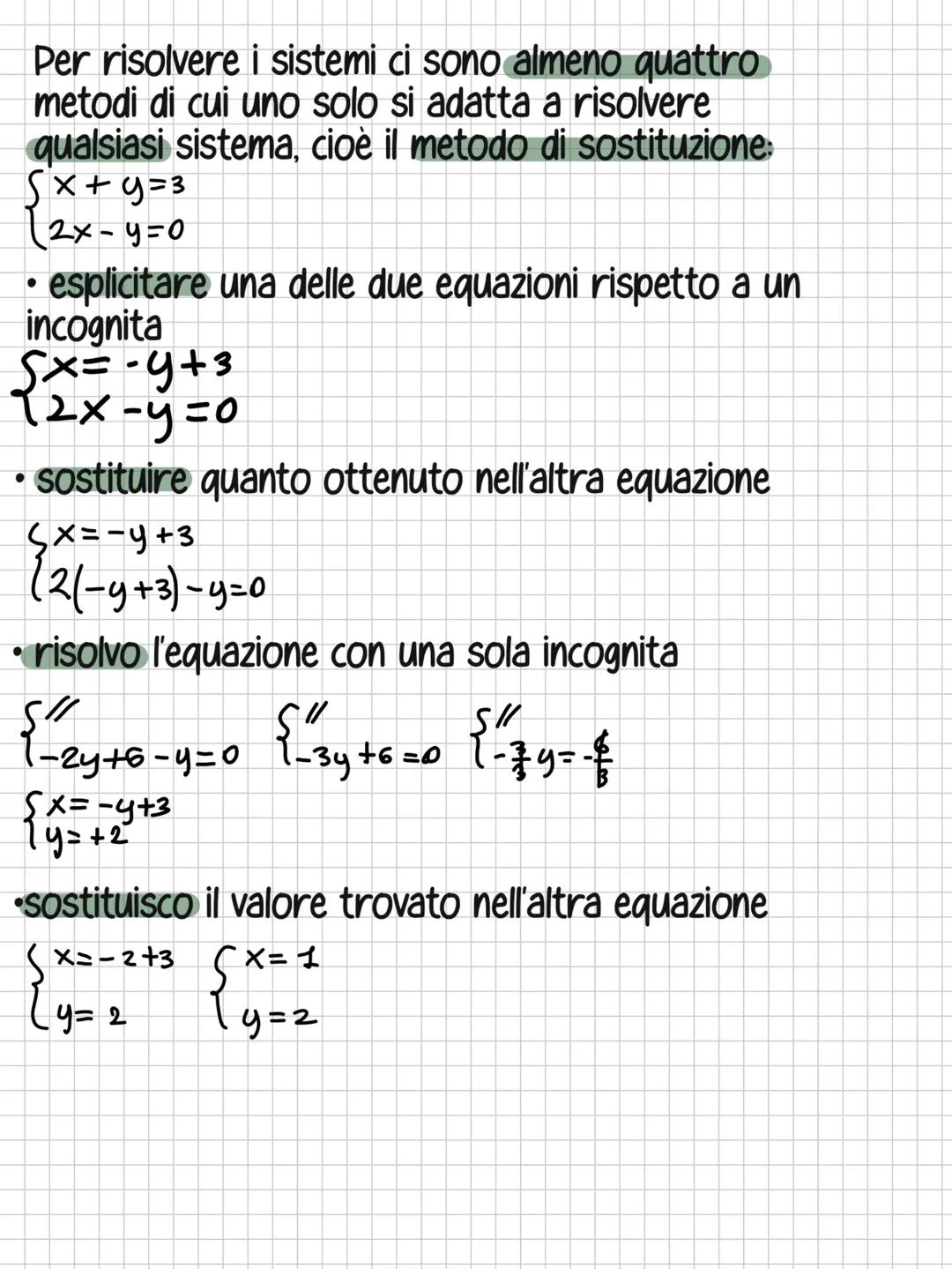 i Sistemi lineari
I sistemi lineari sono una composizione di due
equazioni che contengono due incognite, per
capirlo si usa una parentesi gr