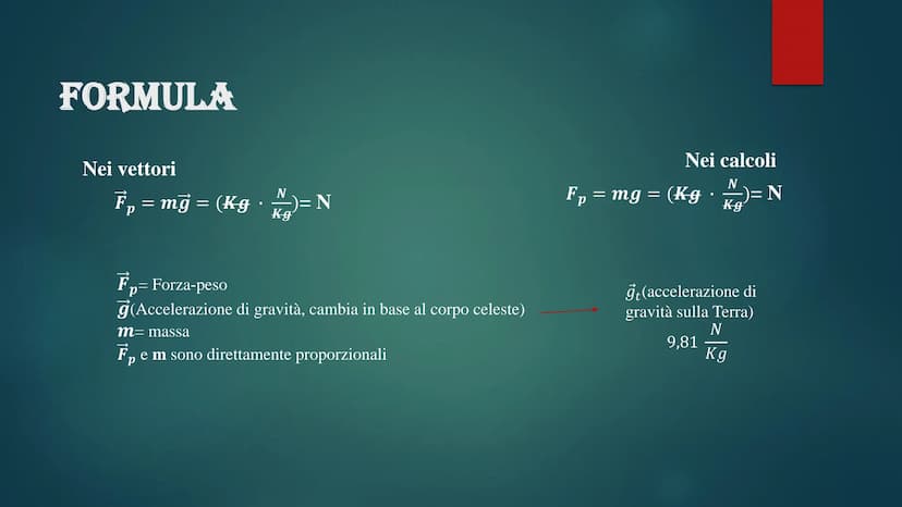  FORZA-PEST
La forza-peso è la forza che attira un qualunque corpo dotato di massa verso
la superficie della Terra.
■
DIFFERENZA TRA MASSA E