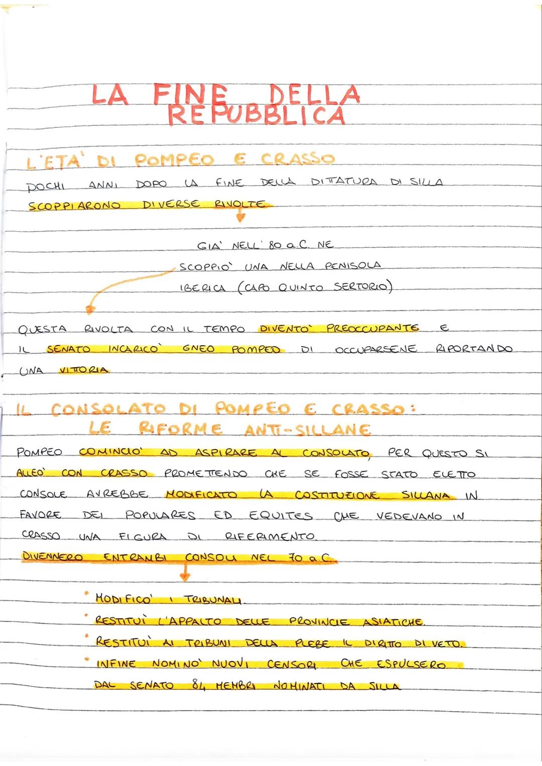 L'ETA' DI POMPEO E CRASSO
POCHI
ANNI DOPO
FINE
SCOPPIARONO DIVERSE RIVOLTE
LA FINE DELLA
REPUBBLICA
BUBR
QUESTA RIVOLTA
IL
UNA
SENATO
VITTOR