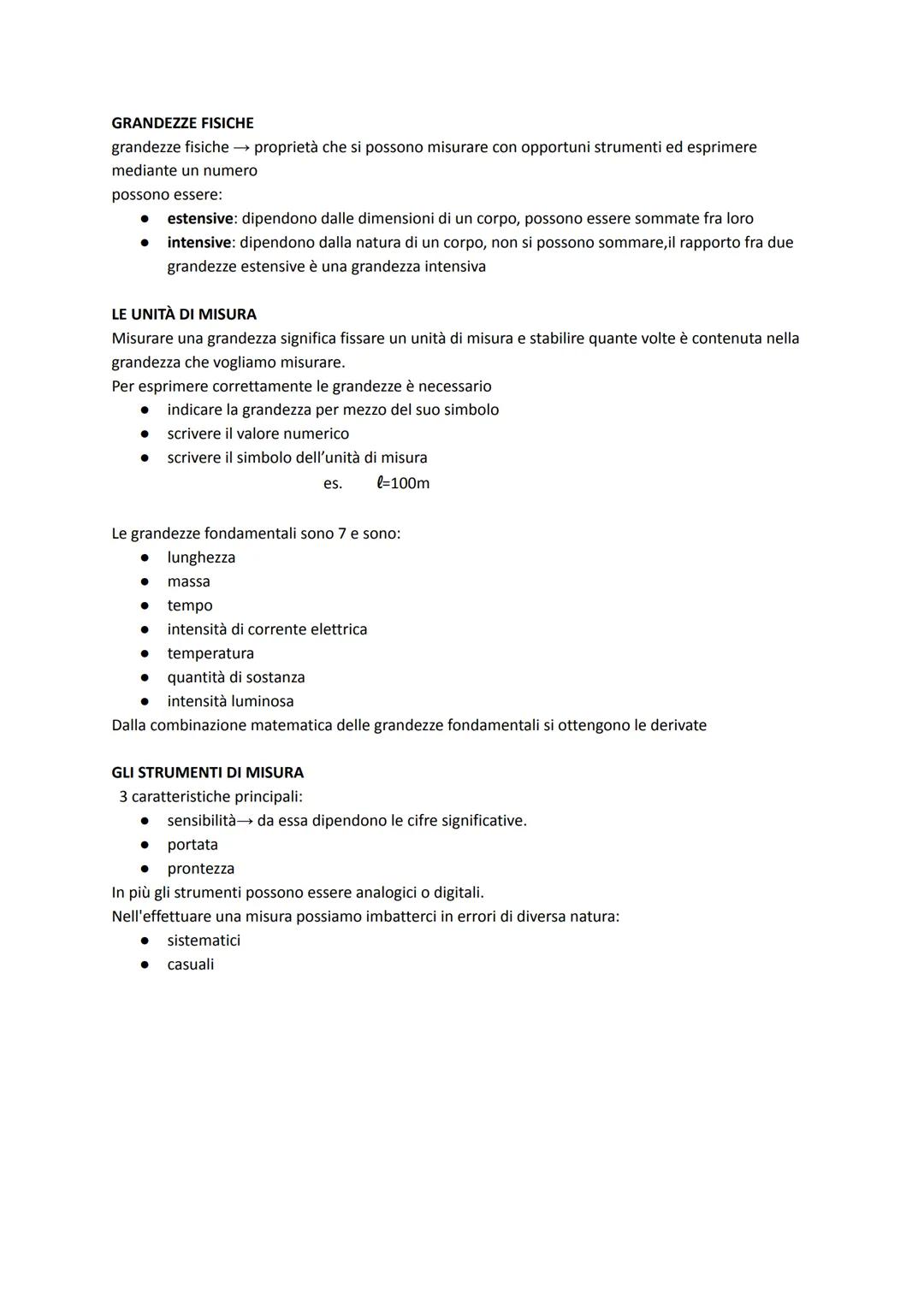 GRANDEZZE FISICHE
grandezze fisiche → proprietà che si possono misurare con opportuni strumenti ed esprimere
mediante un numero
possono esse