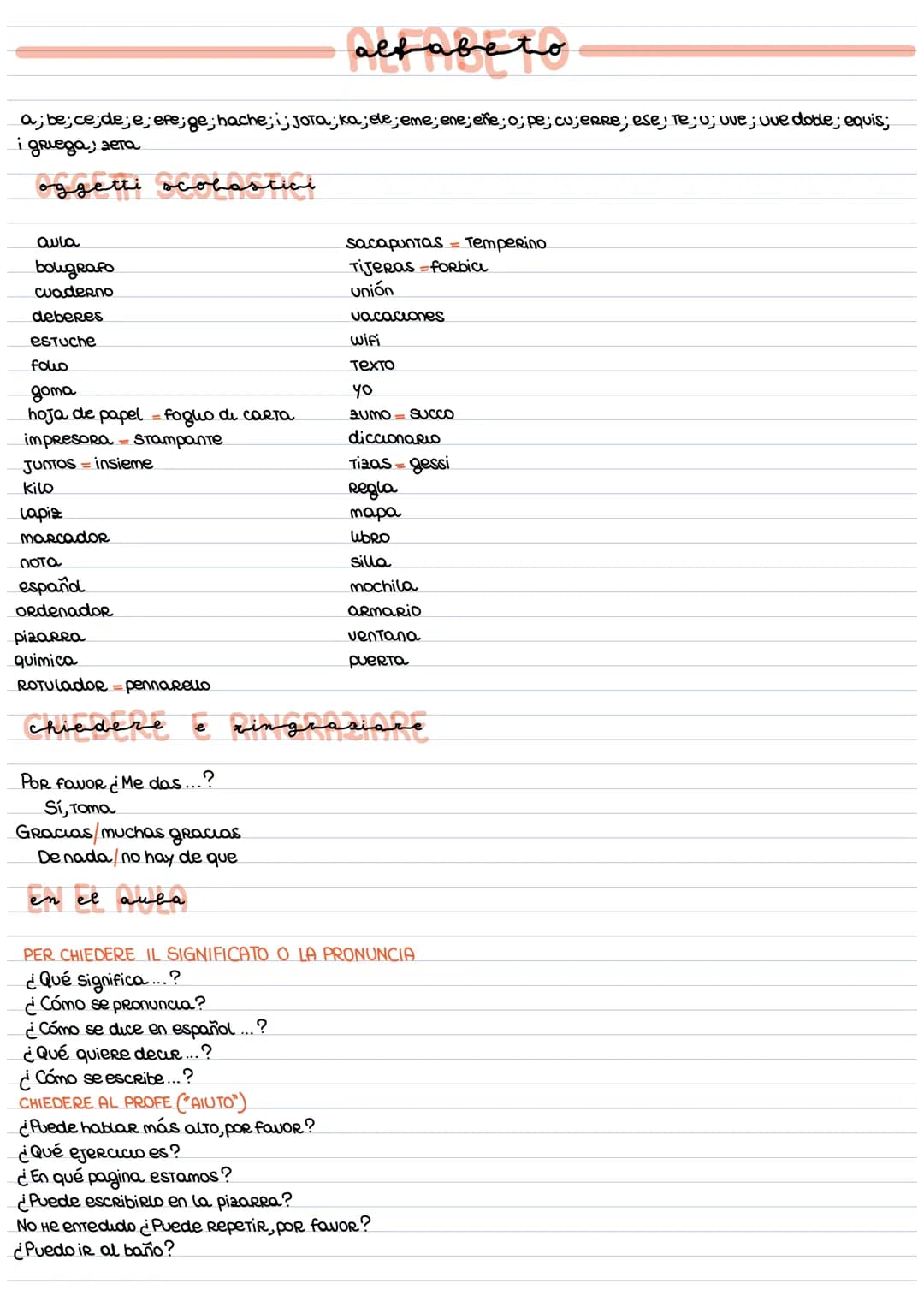 
<p>Il alfabeto spagnolo si compone delle seguenti lettere: a, be, ce, de, e, efe, ge, hache, i, Jota, ka, ele, eme, ene, ene, o, pe, cu, er