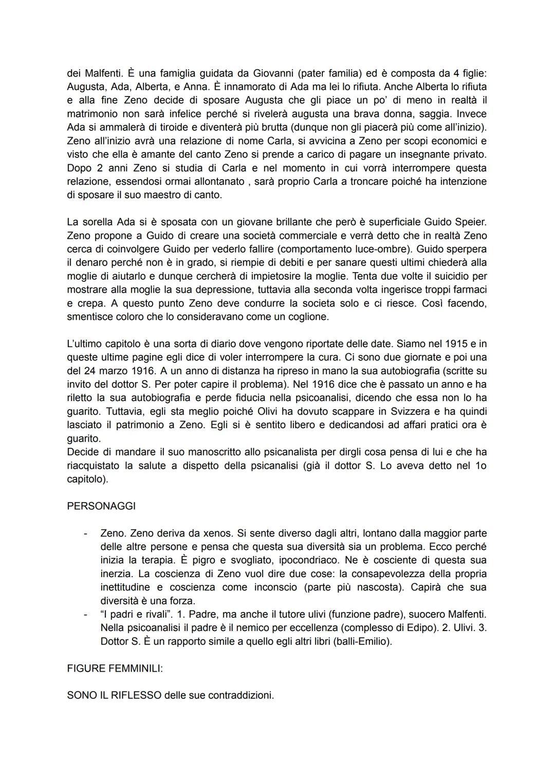 COSCIENZA DI ZENO
È il romanzo che meglio esprime la crisi dei valori di inizio '900. Il protagonista è testimone di
questa dissoluzione. È 