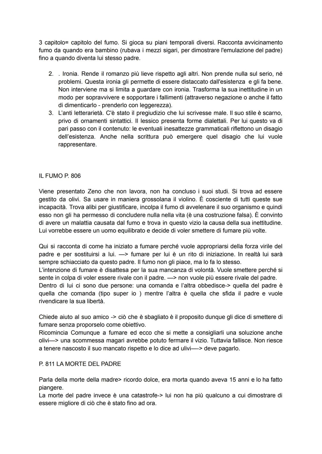 COSCIENZA DI ZENO
È il romanzo che meglio esprime la crisi dei valori di inizio '900. Il protagonista è testimone di
questa dissoluzione. È 