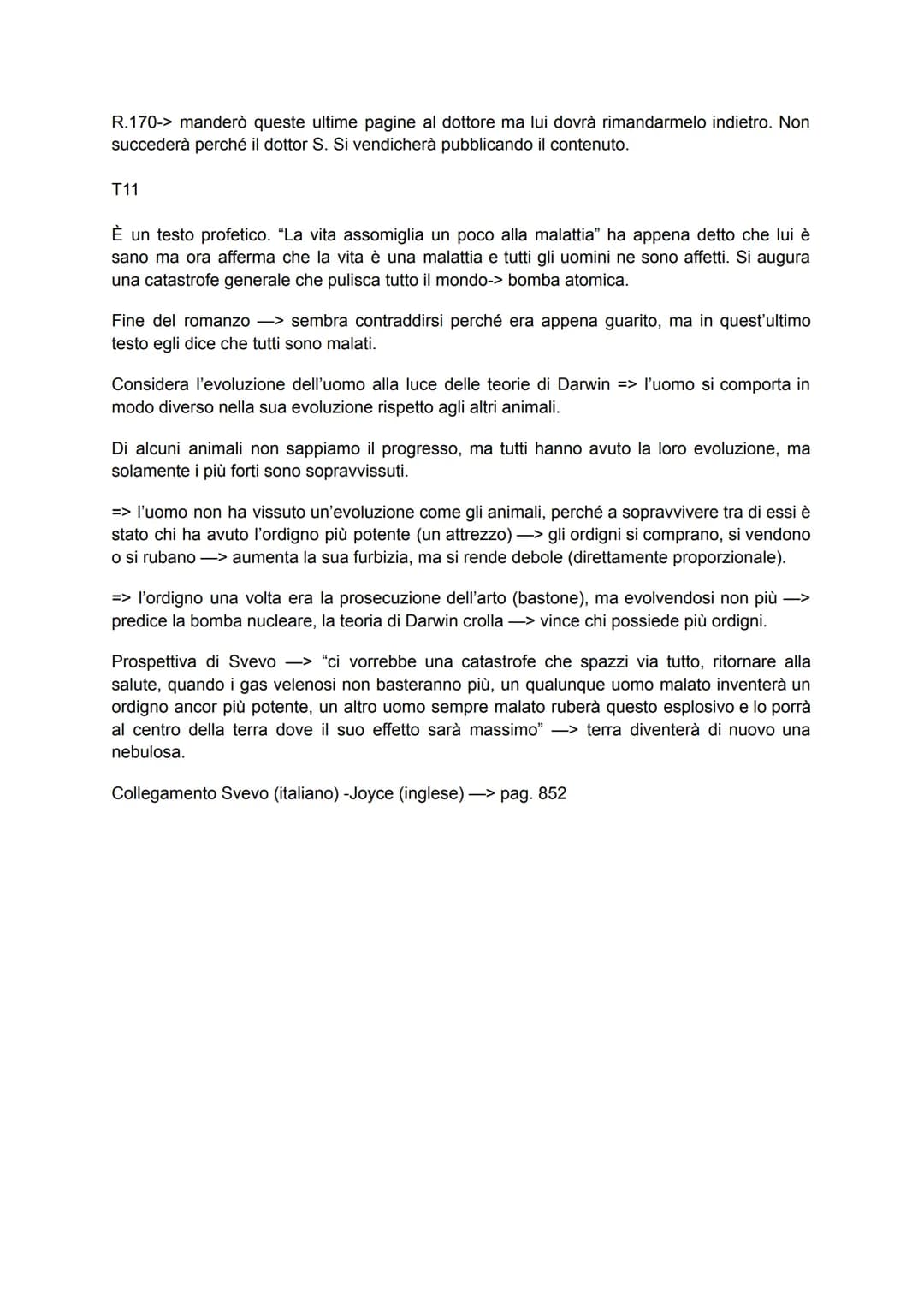 COSCIENZA DI ZENO
È il romanzo che meglio esprime la crisi dei valori di inizio '900. Il protagonista è testimone di
questa dissoluzione. È 