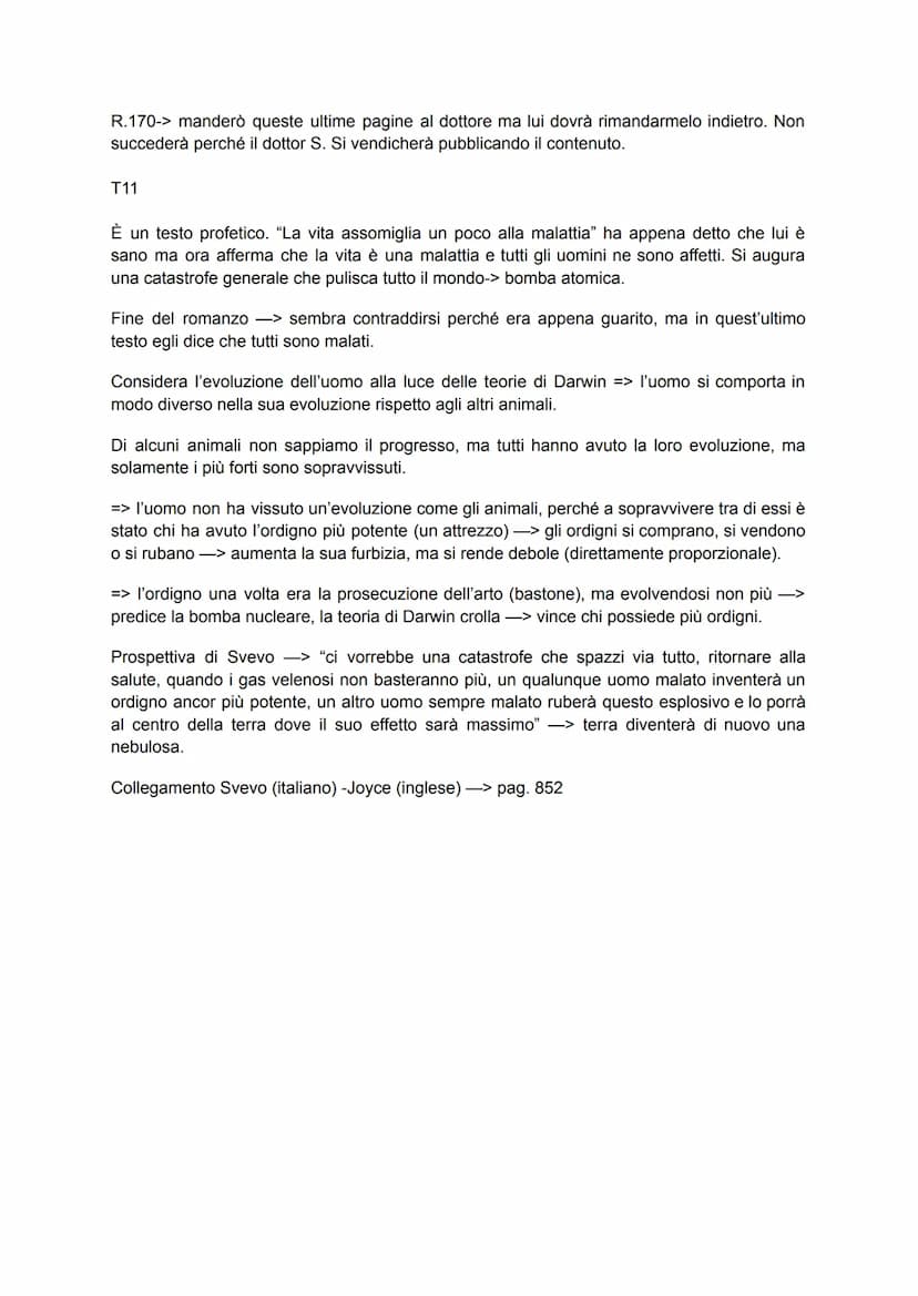 COSCIENZA DI ZENO
È il romanzo che meglio esprime la crisi dei valori di inizio '900. Il protagonista è testimone di
questa dissoluzione. È 