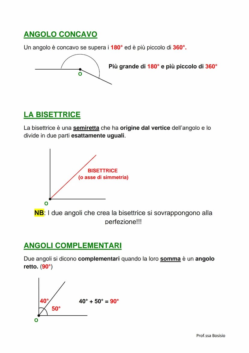●
●
●
CONCAVO
• L'angolo è ciascuna delle due parti in cui il piano viene diviso da due
semirette che hanno la stessa origine (o) e che appa