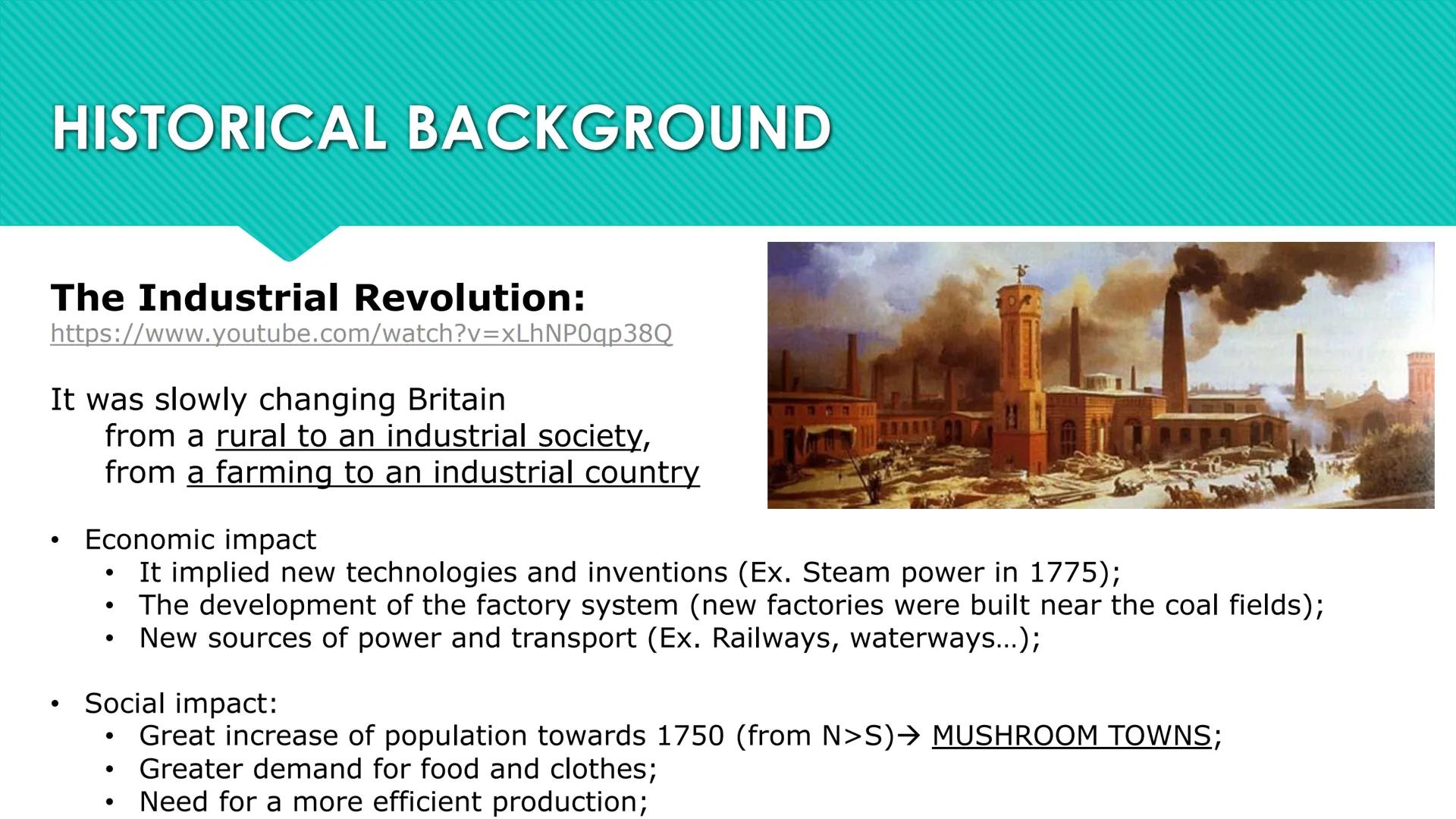 ENGLISH ROMANTICISM:
A period of great change and emancipation
●
●
HISTORICAL BACKGROUND
LITERAL BACKGROUND ●
HISTORICAL BACKGROUND
The earl