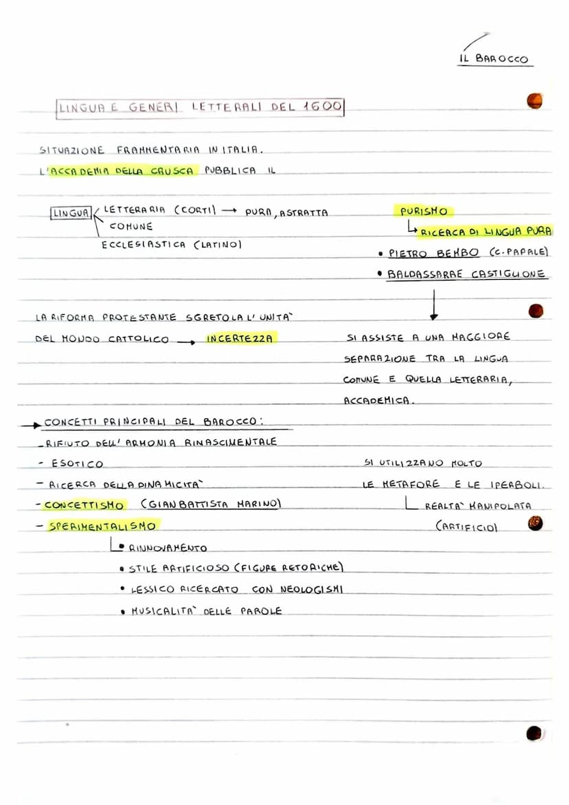 appunti Barocco
LETTERATURA
IL BAROCCO.
FENOMENO DI GUSTO E STILE, HODO DI ESPRIMERSI E VEDERE,
1500-
1600
BAROCCO
1700 ILLUMINISHO
ETINOLOG