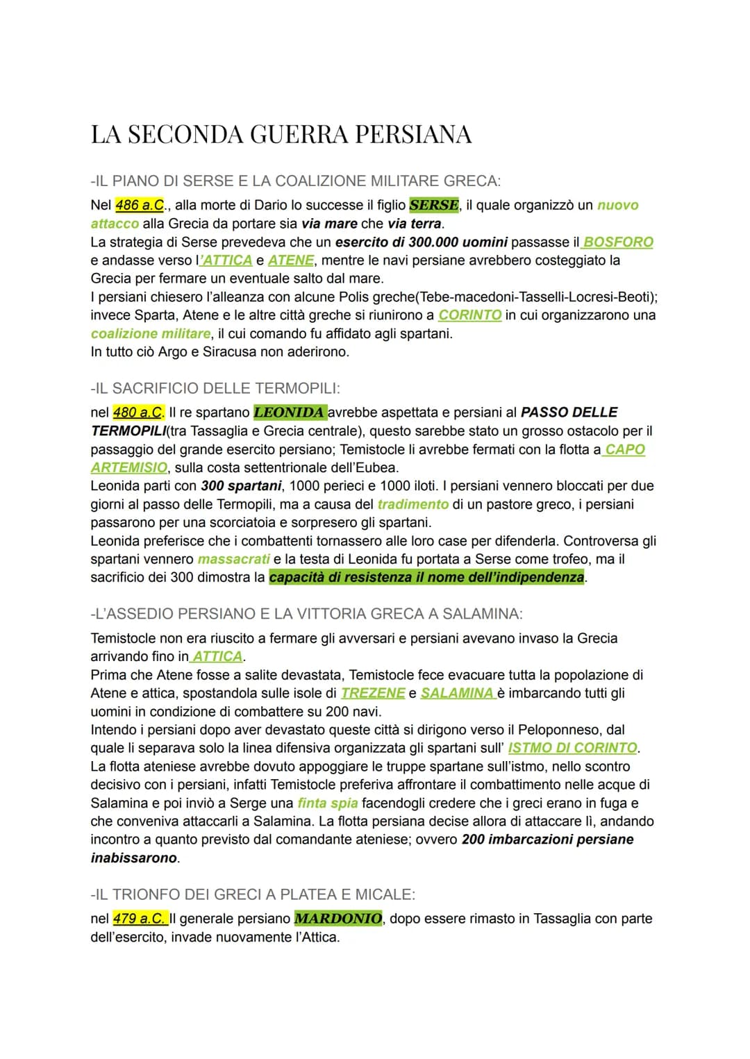 LA SECONDA GUERRA PERSIANA
-IL PIANO DI SERSE E LA COALIZIONE MILITARE GRECA:
Nel 486 a.C., alla morte di Dario lo successe il figlio SERSE,
