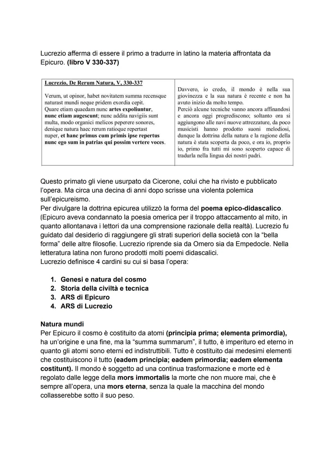 LUCREZIO
VITA
Le notizie biografiche e cronologiche su Tito Lucrezio Caro sono molto controverse
e scarse. Le testimonianze più importanti l