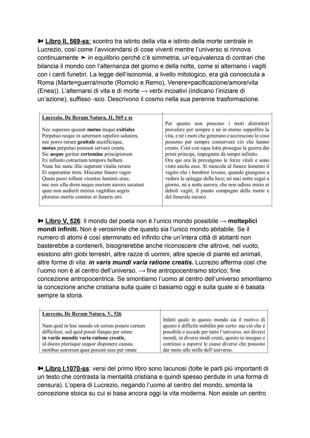 LUCREZIO
VITA
Le notizie biografiche e cronologiche su Tito Lucrezio Caro sono molto controverse
e scarse. Le testimonianze più importanti l