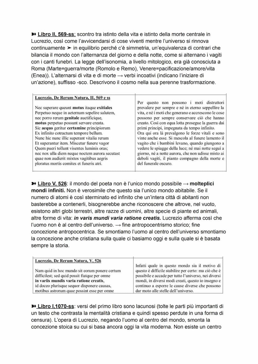LUCREZIO
VITA
Le notizie biografiche e cronologiche su Tito Lucrezio Caro sono molto controverse
e scarse. Le testimonianze più importanti l