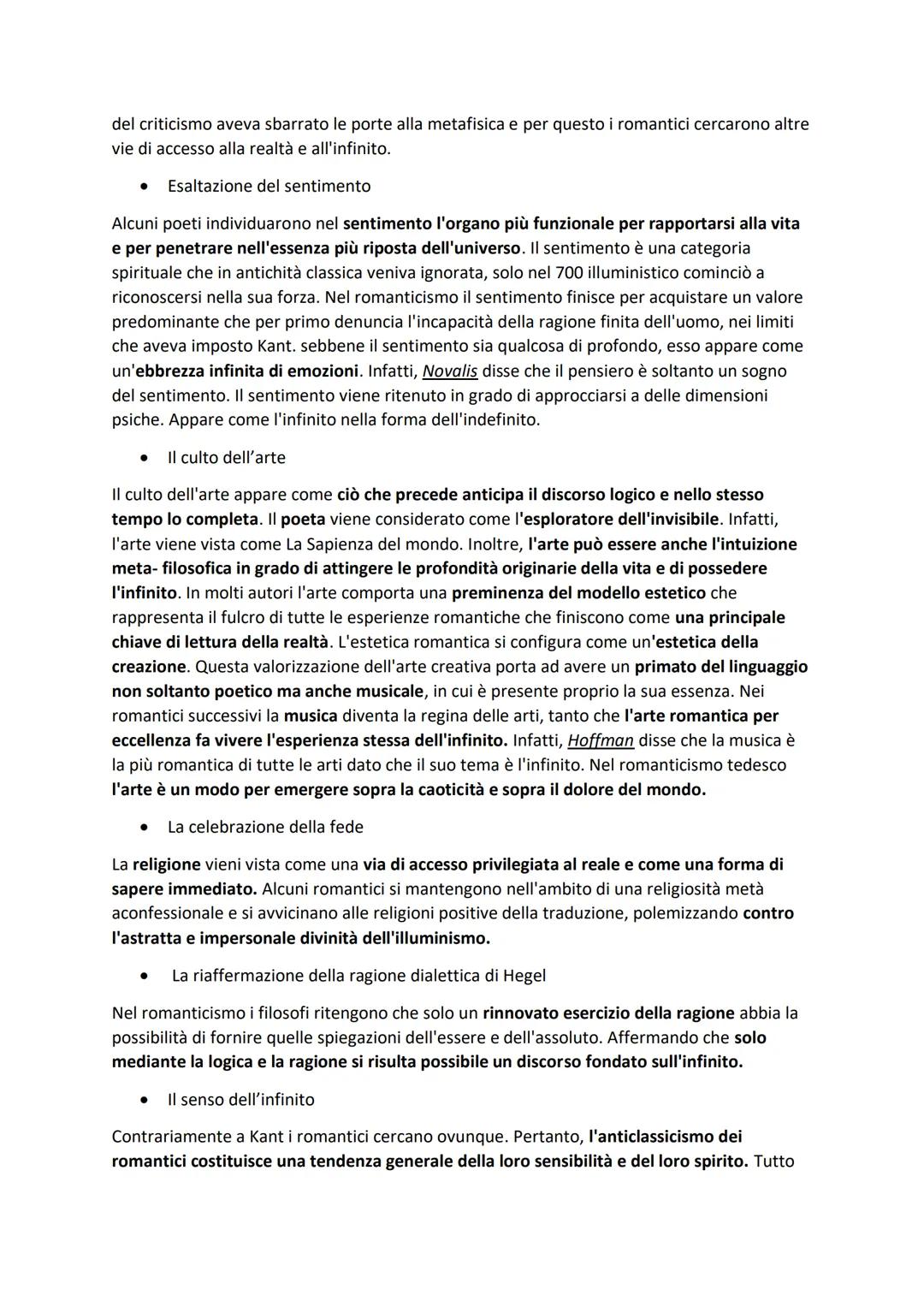 ROMANTICISMO
Il Romanticismo come problema critico e storiografico
Il termine Romanticismo indica un movimento filosofico, letterario e arti