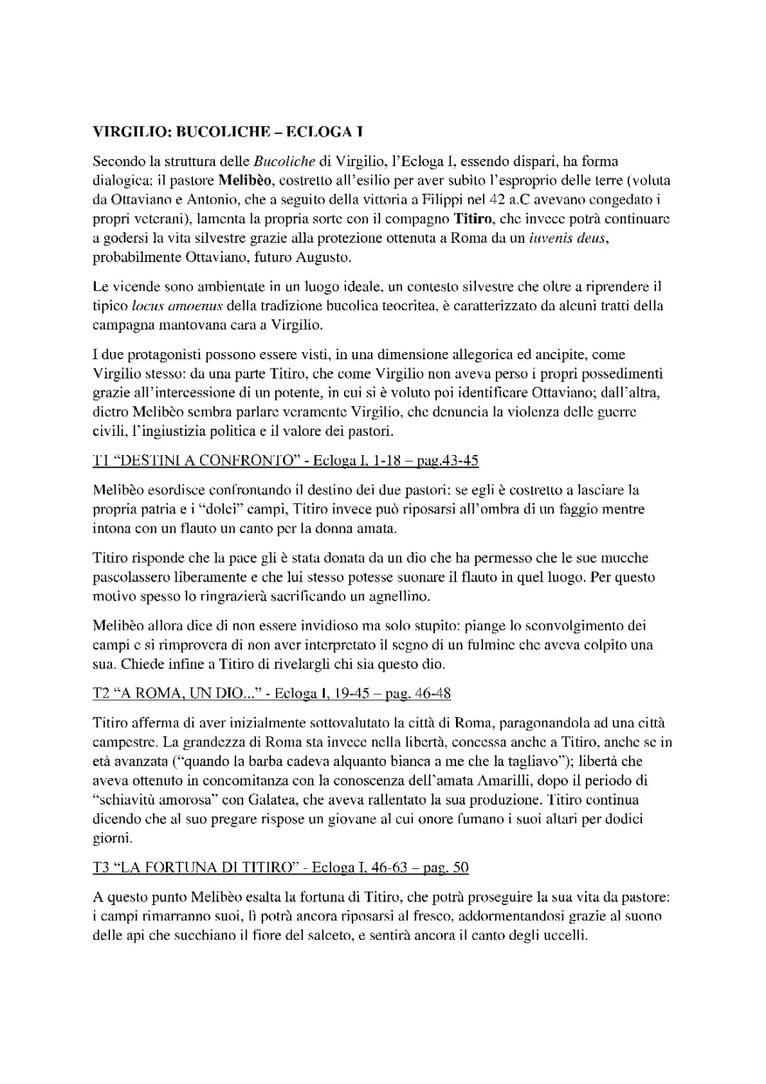 Ecloga 1 di Virgilio: Analisi e Riassunto per Ragazzi
