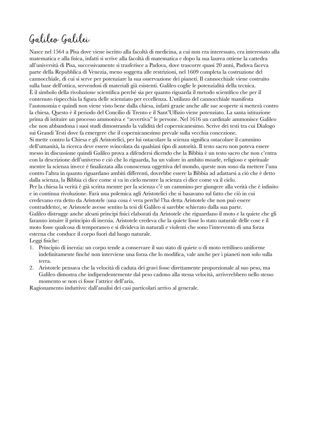 La rivoluzione scientifica
Periodo compreso tra metà XVI secolo-fine XVII in cui vi è un cambio di paradigma, muta la concezione e
lo studio