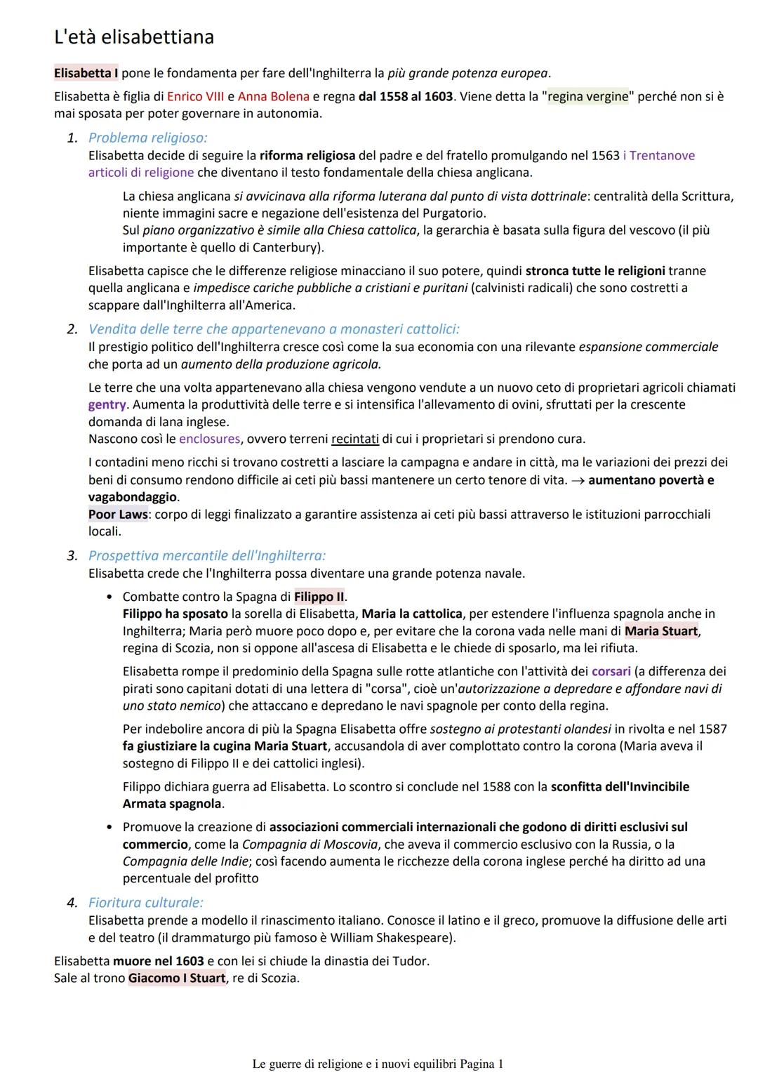 Le guerre di religione e i nuovi equilibri