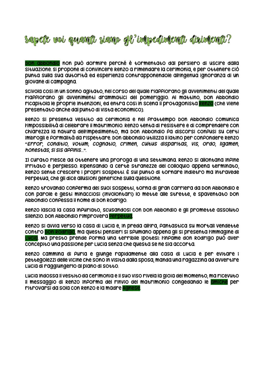sapete voi quanti siano gl'impedimenti dirimenti?
Don abbondio non può dormire perché è tormentato dal persiero di uscire dalla
Situazione, 