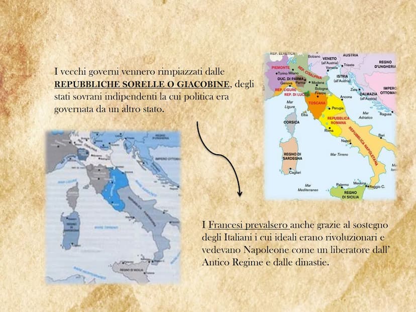 L' EPOCA
NAPOLEONICA
1799-1815 Per ristabilire la situazione francese il direttorio intraprese una linea
moderna che comprendeva l'abolizion