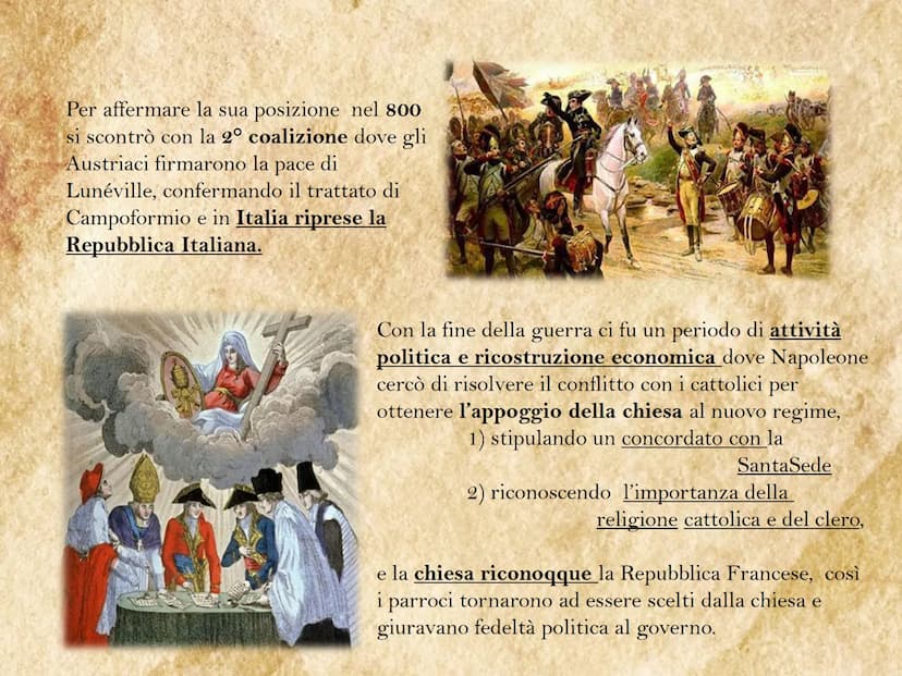 L' EPOCA
NAPOLEONICA
1799-1815 Per ristabilire la situazione francese il direttorio intraprese una linea
moderna che comprendeva l'abolizion